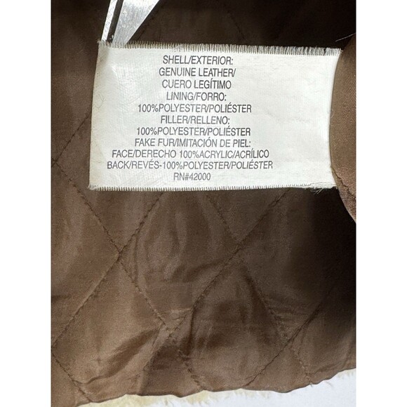 Vintage Y2K Route 66 Genuine Leather Jacket, Sherpa Lined, Size XL - Picture 6 of 10